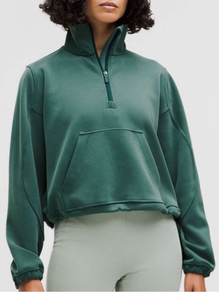 Lululemon Brushed Softstreme Half Zip In Storm Teal | Sized 2 (Oversized)